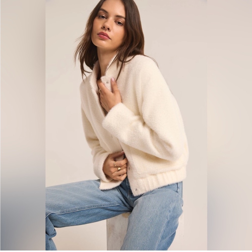 Z Supply Women's Soft Lex Bomber Jacket | Sea Salt
